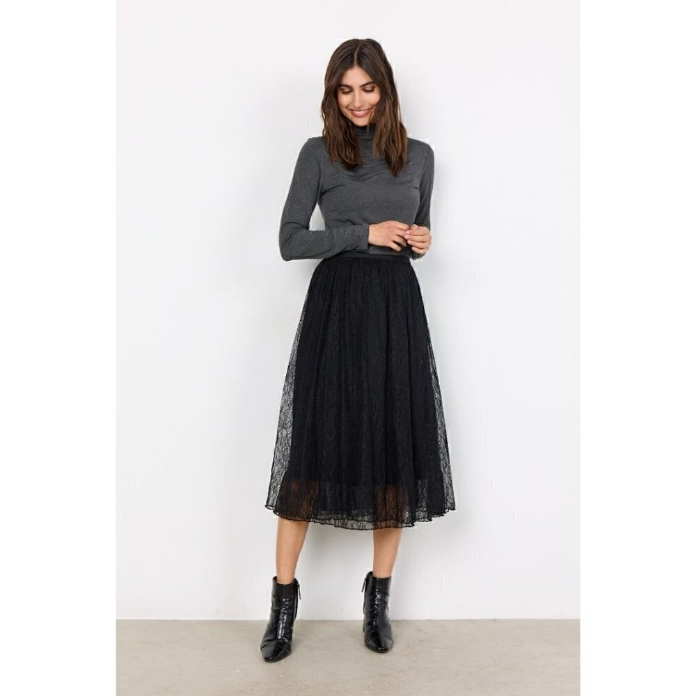 NWT SOYA CONCEPT VELIDA Black Lace Skirt